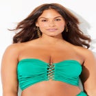 Shimmer Shirred Ring Bandeau Bikini Top image number null