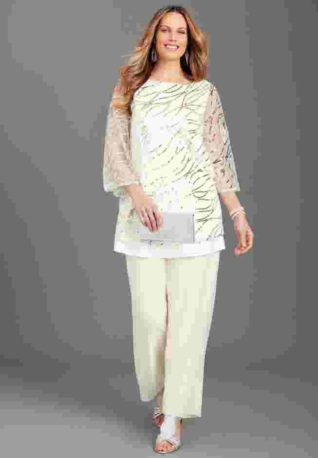 Sequin Chiffon Duet Blouse image number 5