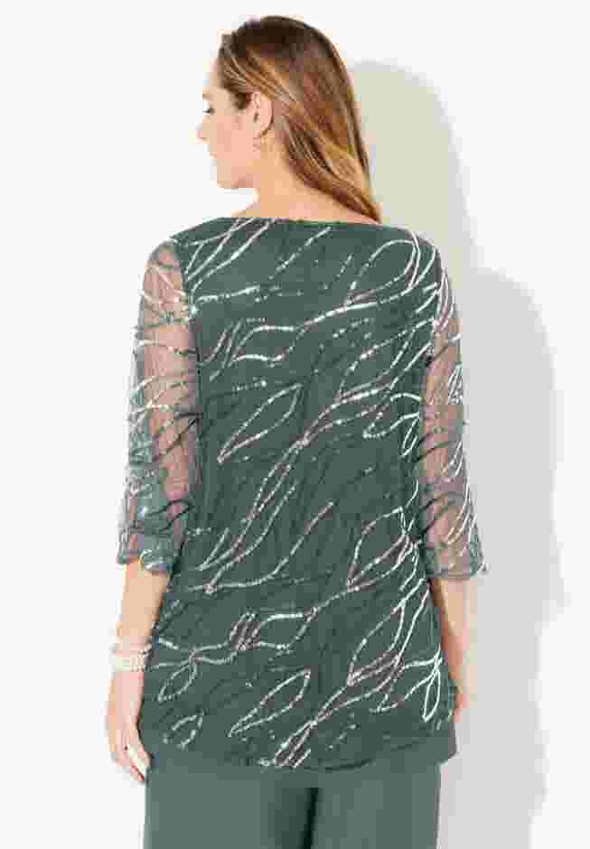 Sequin Chiffon Duet Blouse image number 1