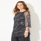 Sequin Chiffon Duet Blouse image number null