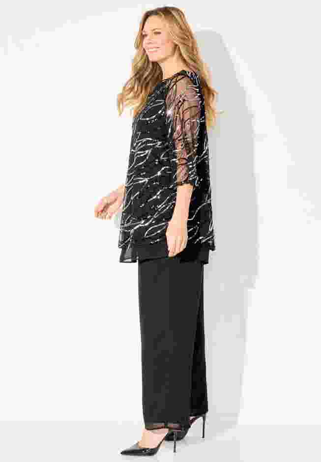 Sequin Chiffon Duet Blouse image number 2