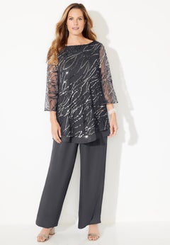 Sequin Chiffon Duet Blouse