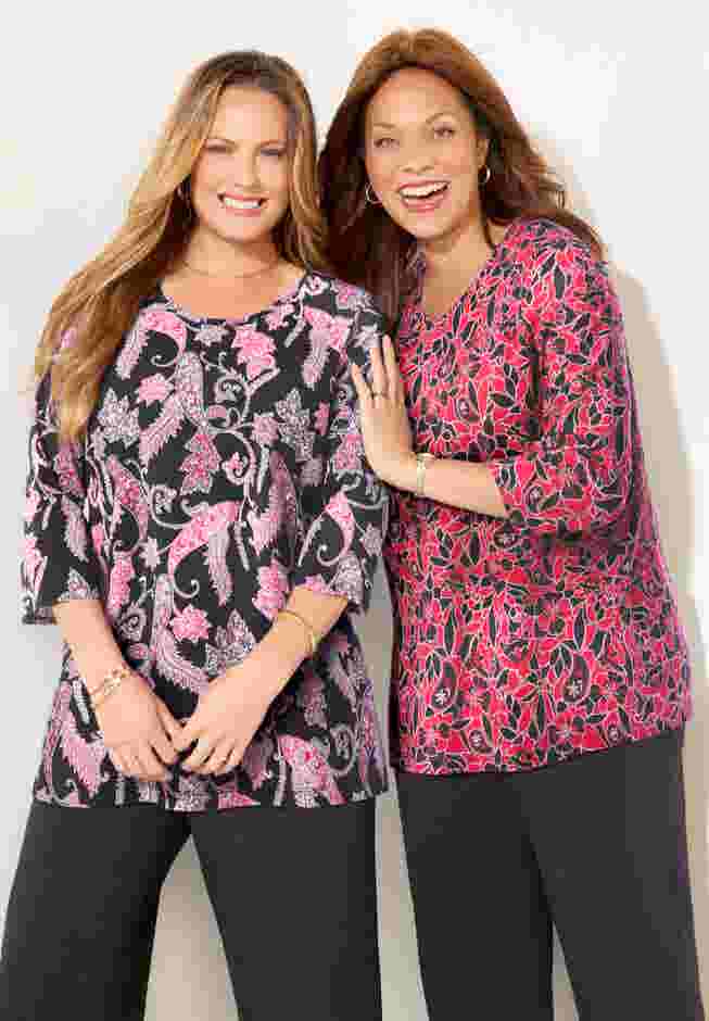 Suprema® 3/4 Sleeve V-Neck Tee image number 6