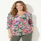 Suprema&reg; 3/4 Sleeve V-Neck Tee image number null