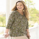 Suprema&reg; 3/4 Sleeve V-Neck Tee image number null