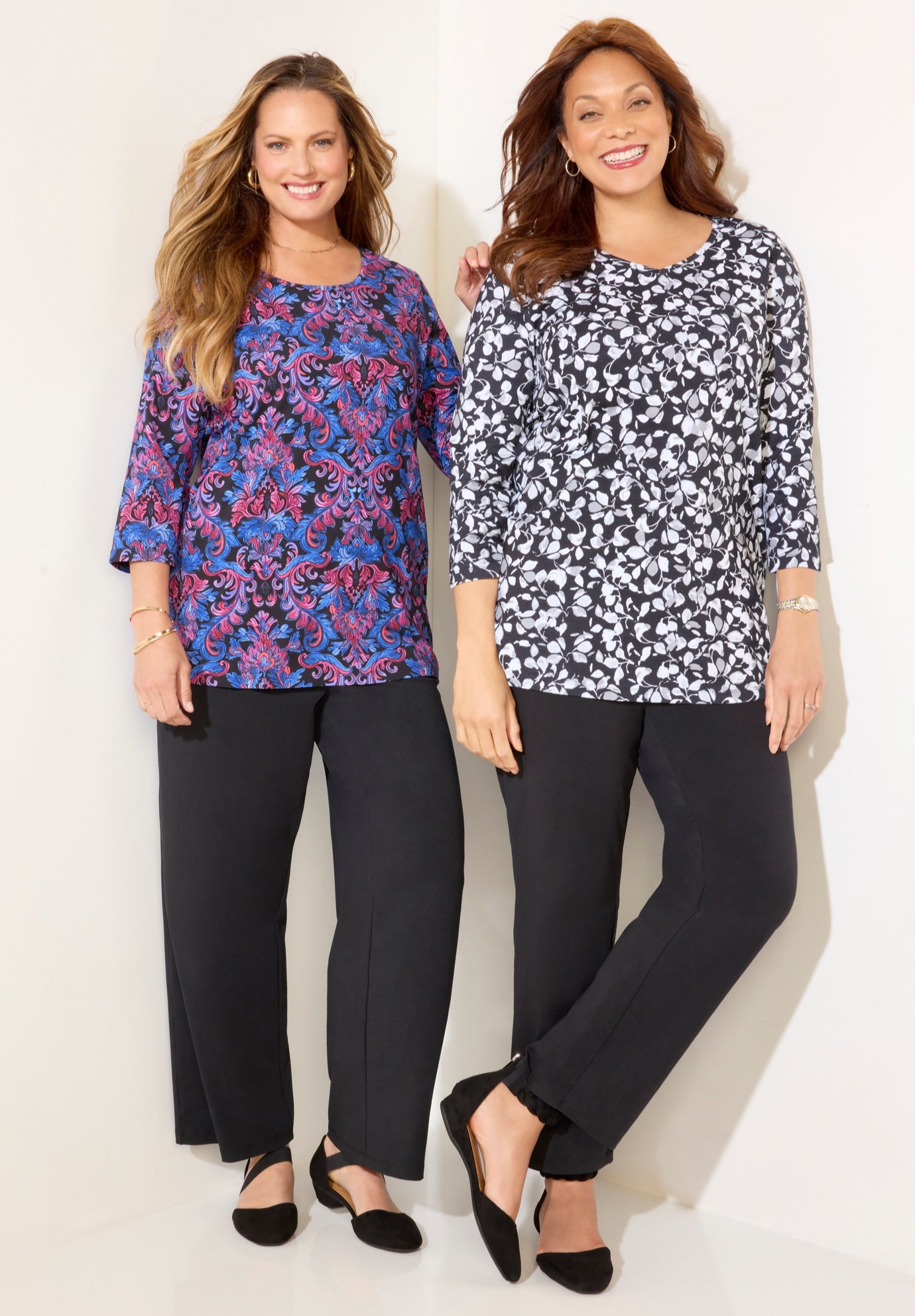 Suprema&reg; 3/4 Sleeve V-Neck Tee image number 2