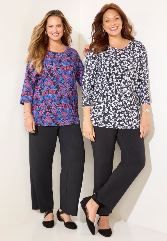 Suprema&reg; 3/4 Sleeve V-Neck Tee image number 2