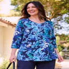 Suprema&reg; 3/4 Sleeve V-Neck Tee image number 0