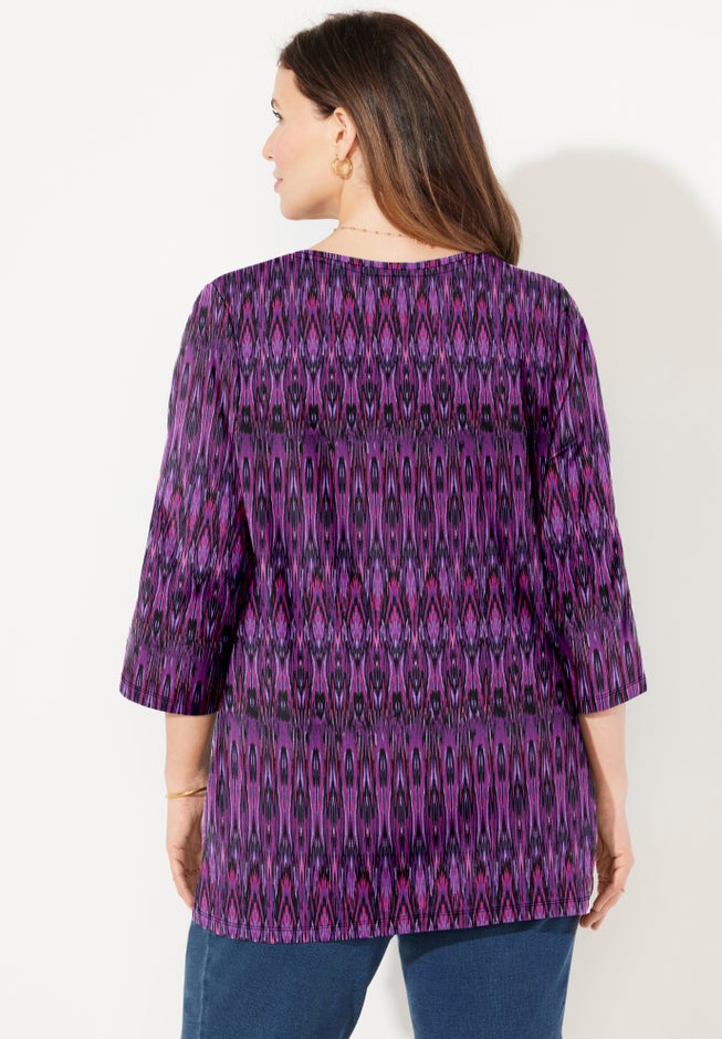 Suprema&reg; 3/4 Sleeve V-Neck Tee image number 1