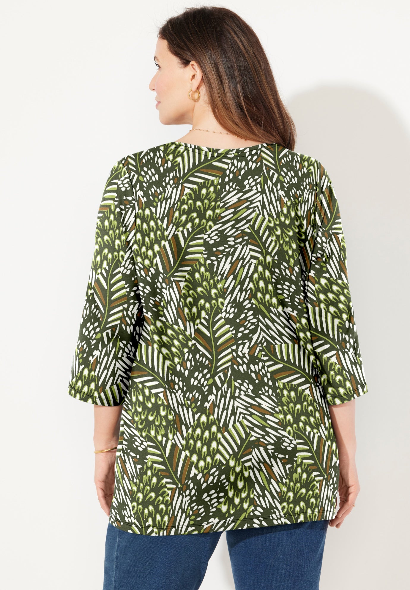 Suprema&reg; 3/4 Sleeve V-Neck Tee image number 1