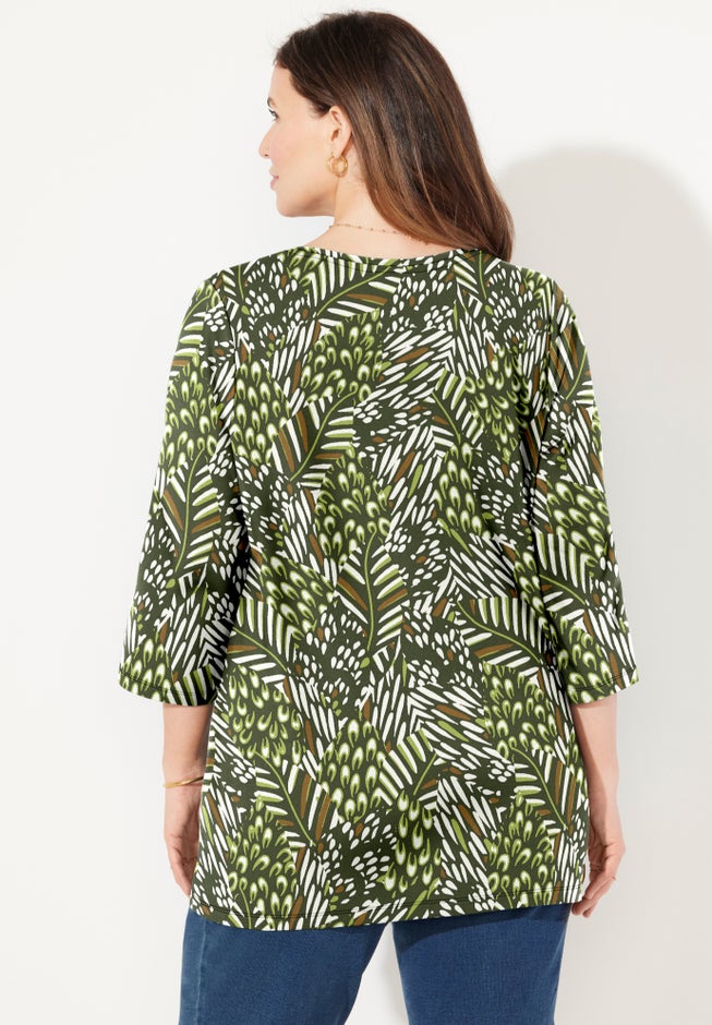 Suprema&reg; 3/4 Sleeve V-Neck Tee image number 1