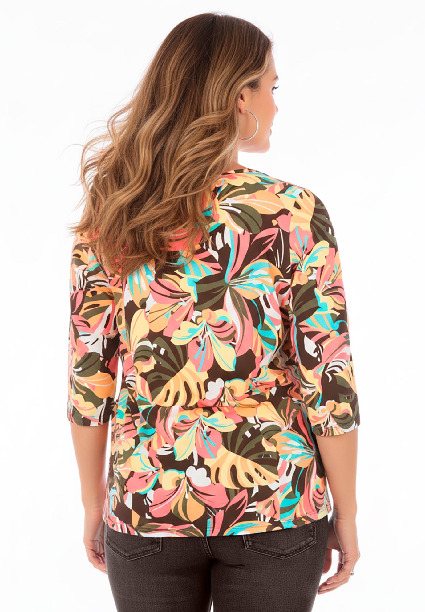 Suprema&reg; 3/4 Sleeve V-Neck Tee image number 1