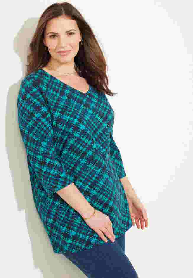 Suprema® 3/4 Sleeve V-Neck Tee image number 0