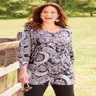 Suprema&reg; 3/4 Sleeve V-Neck Tee image number null