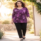 Suprema&reg; 3/4 Sleeve V-Neck Tee image number 1