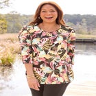 Suprema&reg; 3/4 Sleeve V-Neck Tee image number null