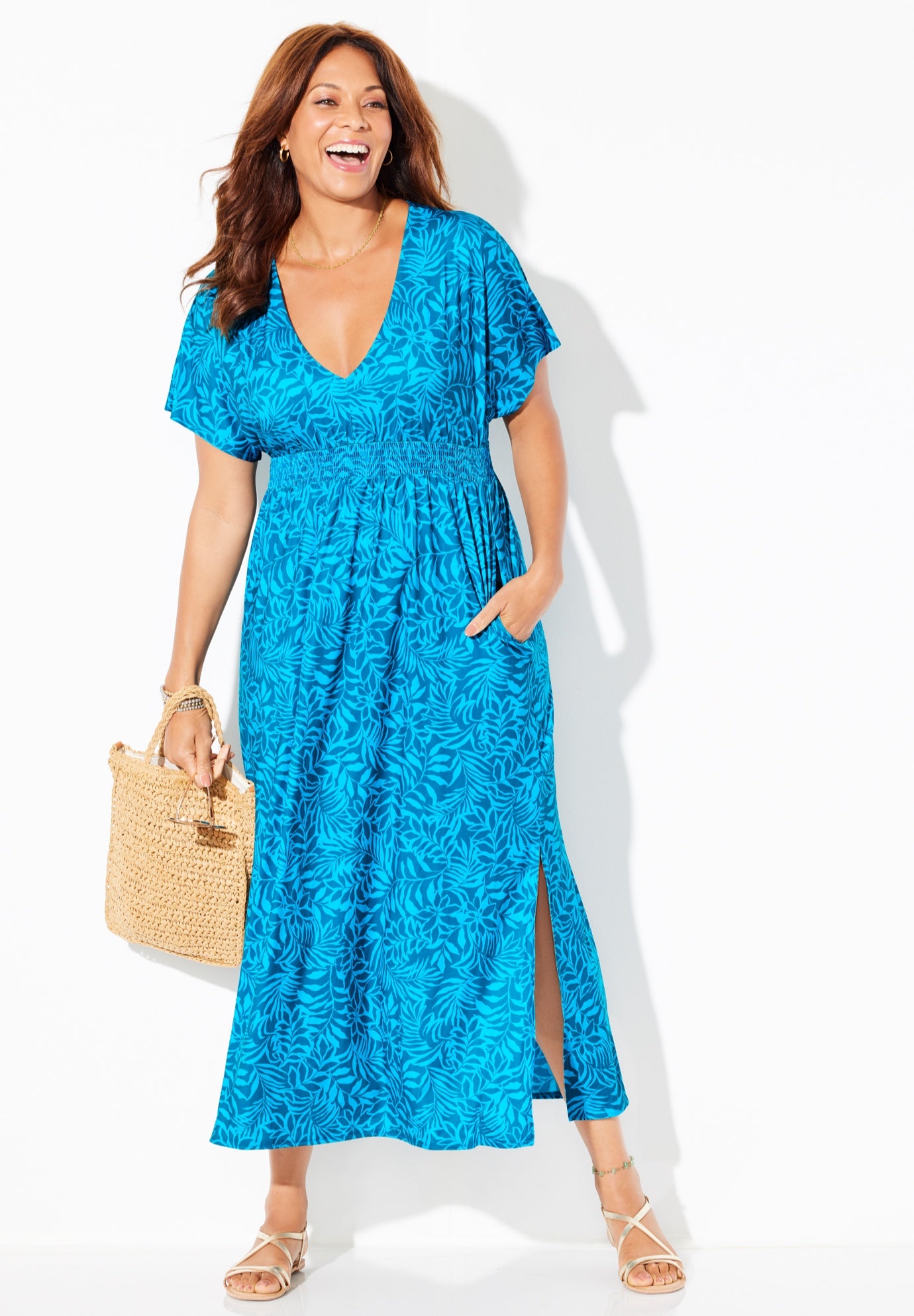 Pack & Go Wrinkle-Resistant Maxi Cover Up Dress image number 3
