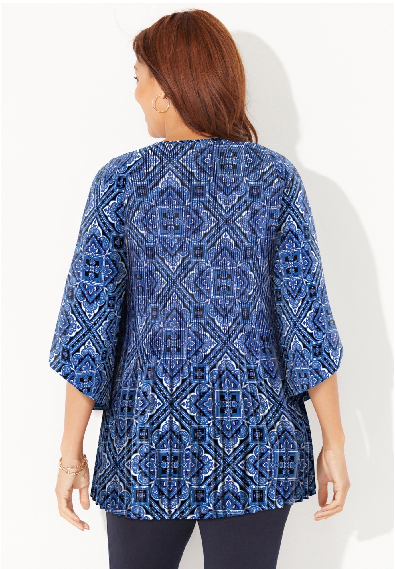 Bejeweled Pleated Blouse image number 1