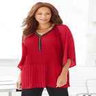 Bejeweled Pleated Blouse image number null