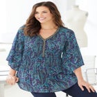 Bejeweled Pleated Blouse image number null