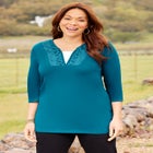 Suprema® Lace Trim Duet Top image number null