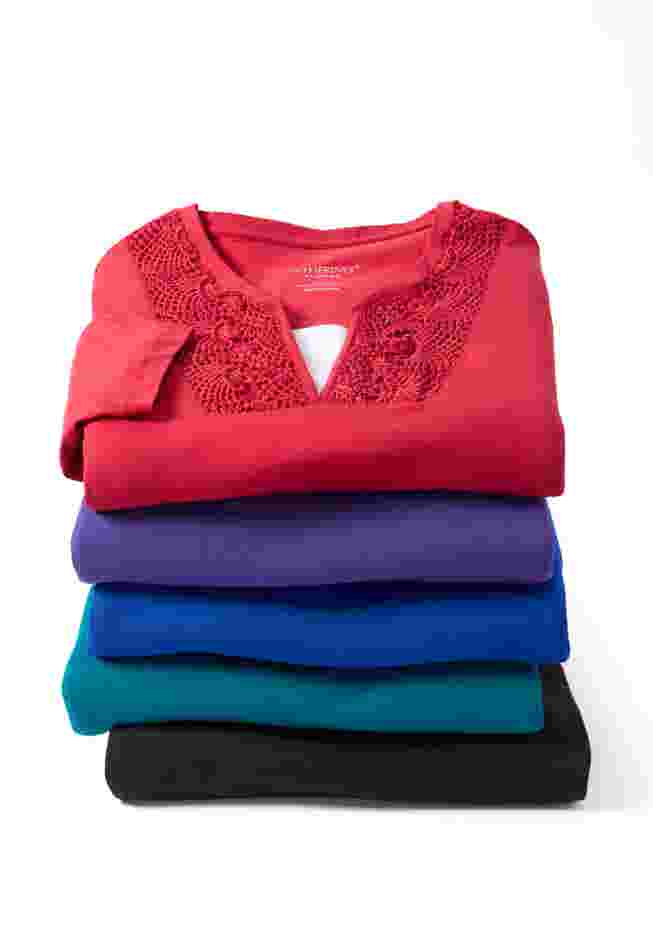 Suprema® Lace Trim Duet Top image number 1