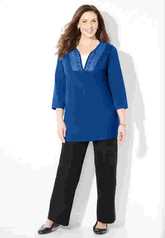 Suprema® Lace Trim Duet Top image number 3