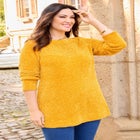 Chenille Cable-Knit Boatneck Sweater image number null