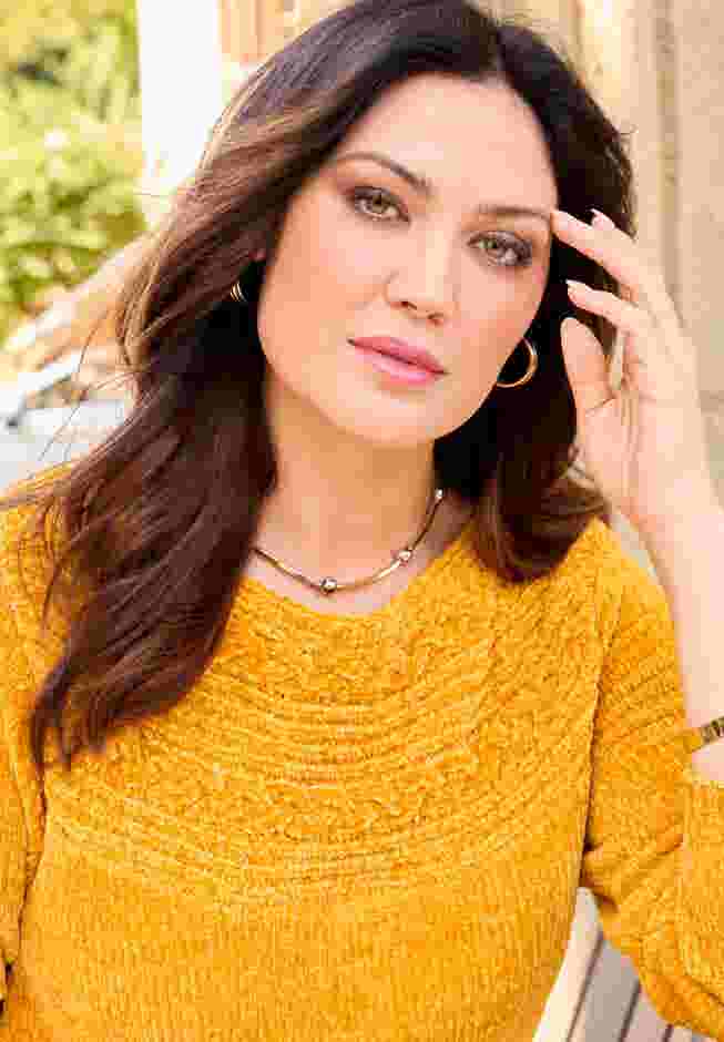 Chenille Cable-Knit Boatneck Sweater image number 2