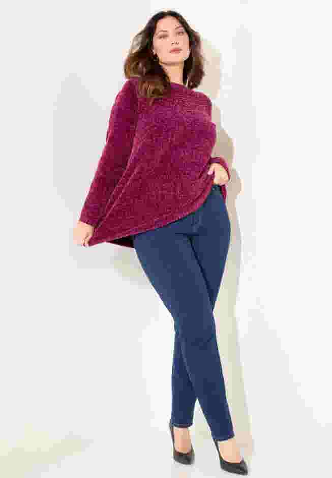 Chenille Cable-Knit Boatneck Sweater image number 4