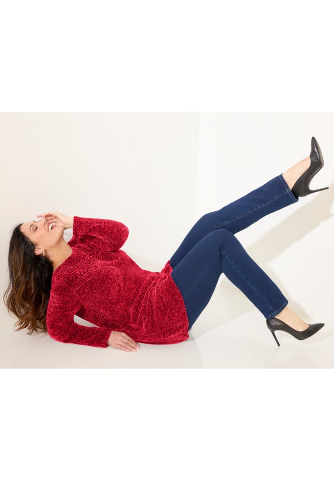 Chenille Cable-Knit Boatneck Sweater image number 2