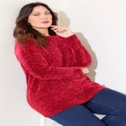 Chenille Cable-Knit Boatneck Sweater image number null