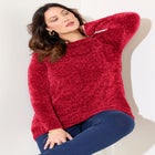Chenille Cable-Knit Boatneck Sweater image number null