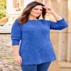 Chenille Cable-Knit Boatneck Sweater image number null