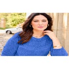 Chenille Cable-Knit Boatneck Sweater image number null