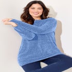 Chenille Cable-Knit Boatneck Sweater image number null