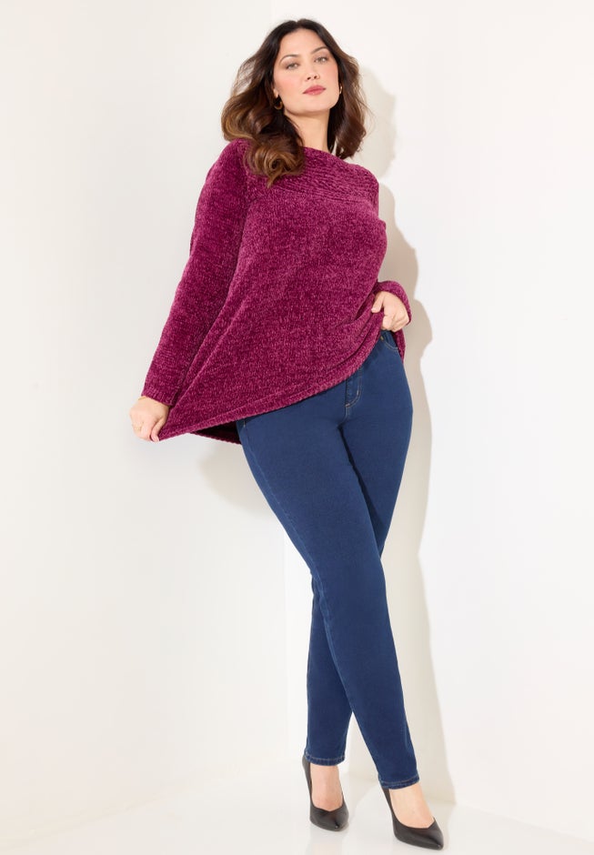 Chenille Cable-Knit Boatneck Sweater image number 1