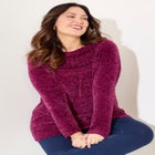 Chenille Cable-Knit Boatneck Sweater image number null