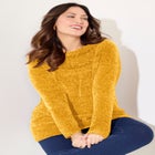Chenille Cable-Knit Boatneck Sweater image number null