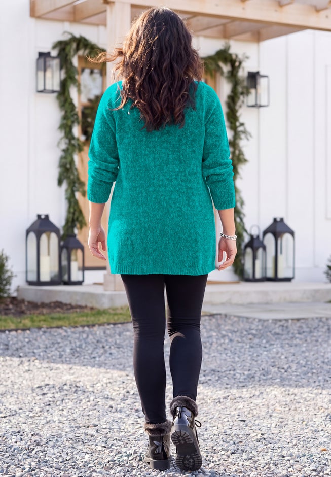 Chenille Cable-Knit Boatneck Sweater image number 1