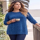 Chenille Cable-Knit Boatneck Sweater image number 0