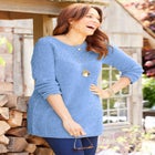 Chenille Cable-Knit Boatneck Sweater image number null