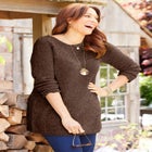 Chenille Cable-Knit Boatneck Sweater image number null
