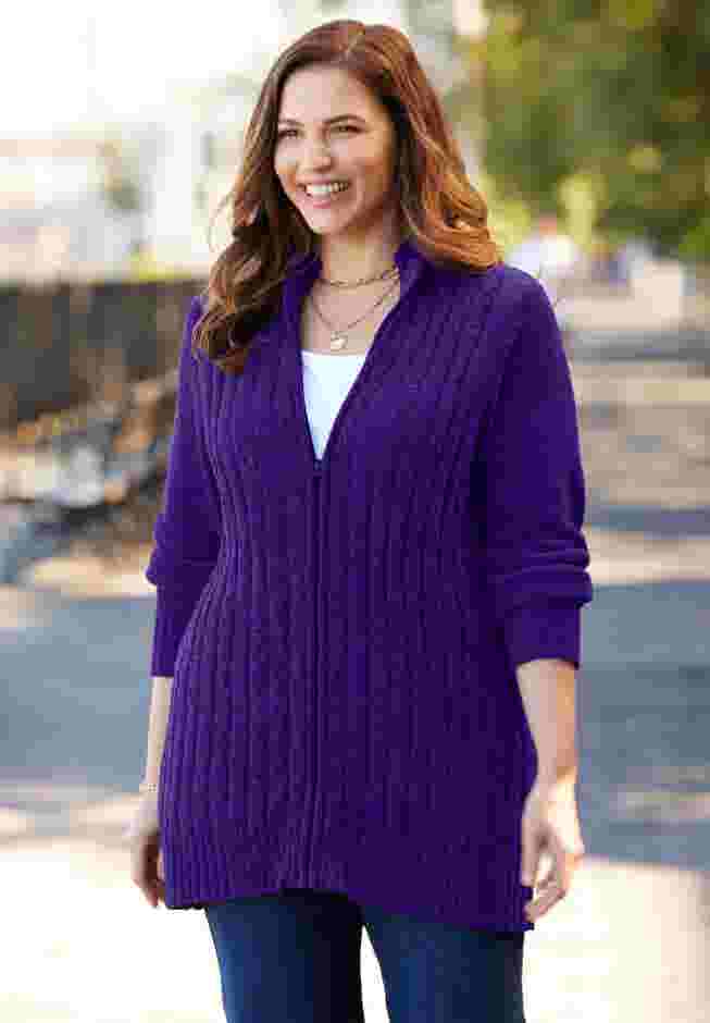 Cozy Chenille Zip Cardigan image number 0