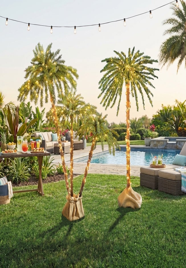 6' Pre-lit Single Palm Tree image number 7