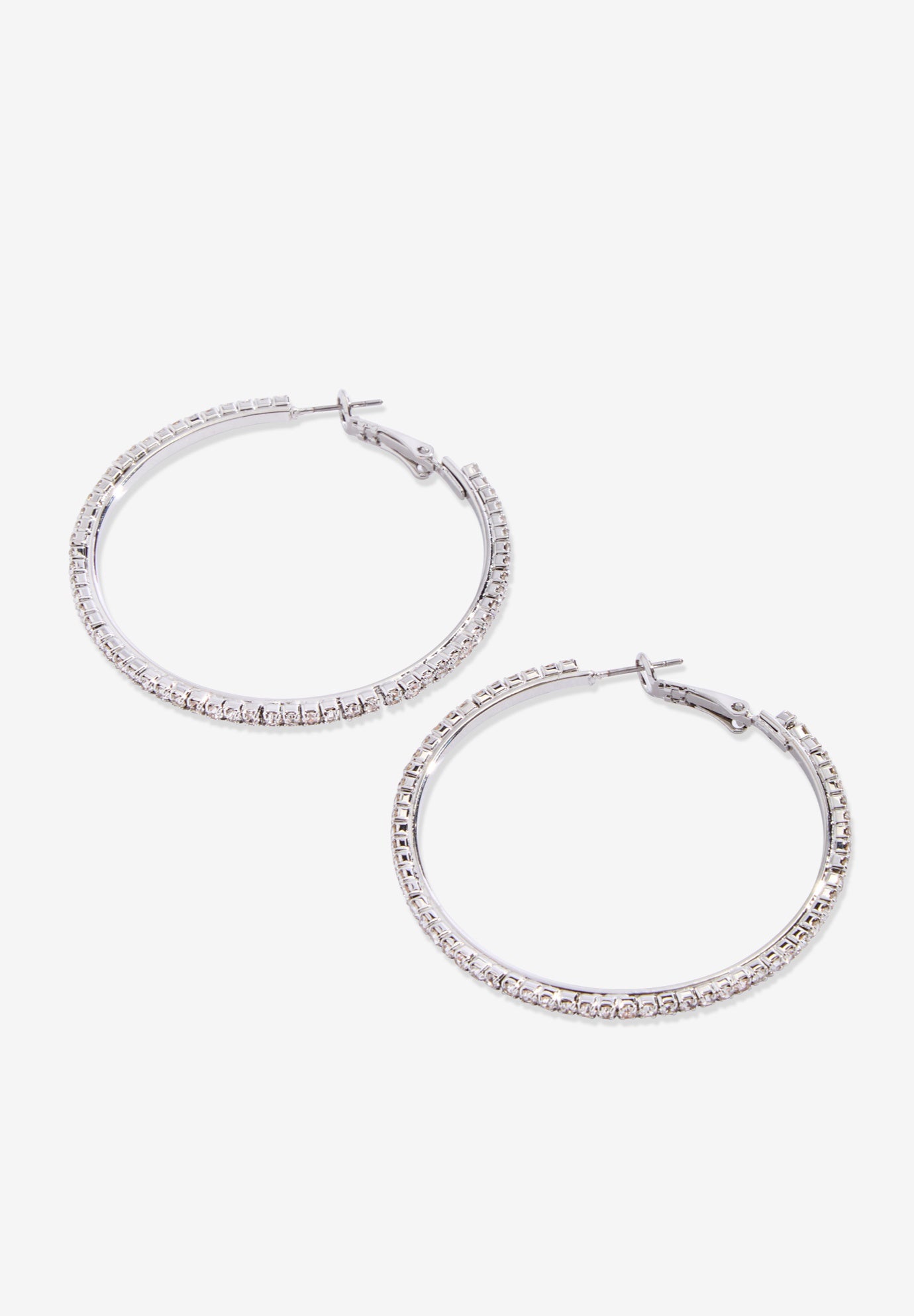 Rhinestone Hoop Earrings image number 1