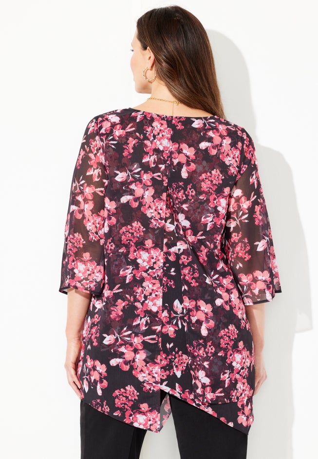 Split-Front Tiered Blouse image number 1