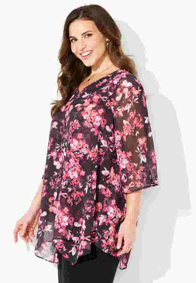 Split-Front Tiered Blouse image number 2