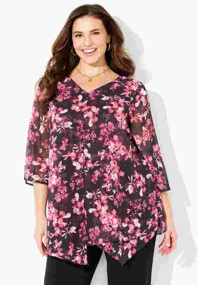 Split-Front Tiered Blouse image number 0