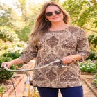 Easy Fit 3/4-Sleeve Scoopneck Tunic image number null